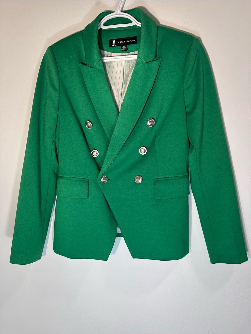 Jules & Leopold Emerald Green Double-Breasted Blazer